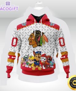 nhl chicago blackhawks special paw patrol 3d unisex hoodie unisex hoodie 1