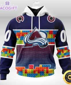 nhl colorado avalanche 3d unisex hoodie autism awareness design unisex hoodie 1