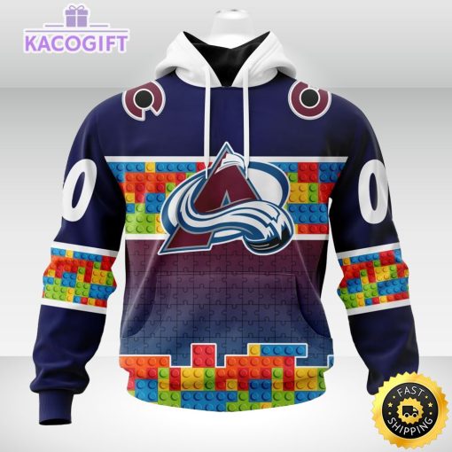 nhl colorado avalanche 3d unisex hoodie autism awareness design unisex hoodie