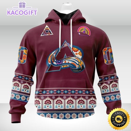 nhl colorado avalanche hoodie jersey hockey for all diwali festival 3d unisex hoodie 1