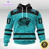 nhl columbus blue jackets 3d unisex hoodie special design fight ovarian cancer 1