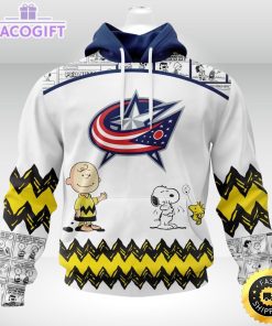 nhl columbus blue jackets 3d unisex hoodie special snoopy design unisex hoodie 2