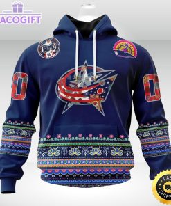 nhl columbus blue jackets hoodie jersey hockey for all diwali festival 3d unisex hoodie 1