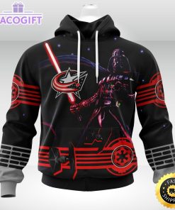 nhl columbus blue jackets hoodie specialized darth vader version jersey 3d unisex hoodie 1