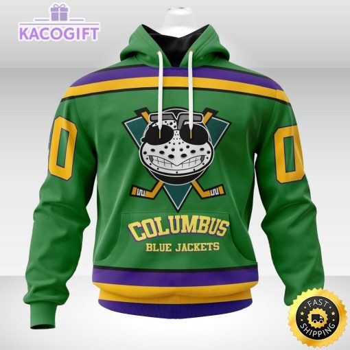 nhl columbus blue jackets hoodie specialized design x the mighty ducks 3d unisex hoodie 1