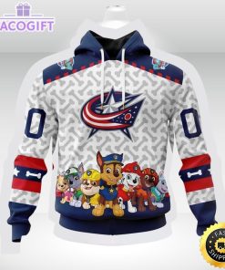 nhl columbus blue jackets special paw patrol 3d unisex hoodie unisex hoodie 1