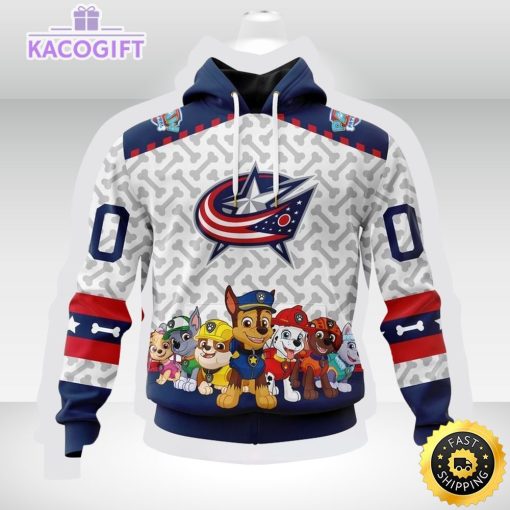 nhl columbus blue jackets special paw patrol 3d unisex hoodie unisex hoodie 1