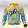 nhl dallas stars 3d hoodie mighty warrior fearless against childhood cancers