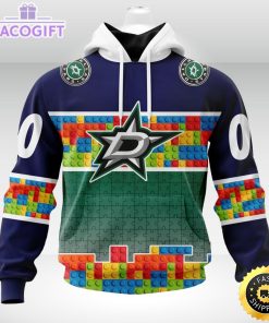 nhl dallas stars 3d unisex hoodie autism awareness design unisex hoodie 1