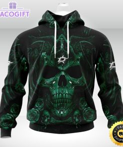 nhl dallas stars hoodie special design with skull art 3d unisex hoodie