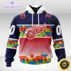 nhl detroit red wings 3d unisex hoodie autism awareness design unisex hoodie