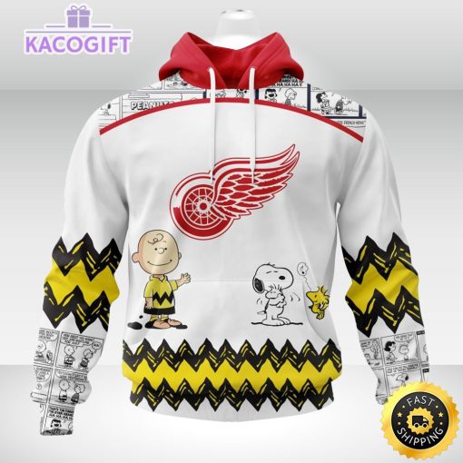 nhl detroit red wings 3d unisex hoodie special snoopy design unisex hoodie 1