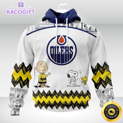 nhl edmonton oilers 3d unisex hoodie special snoopy design unisex hoodie 2