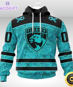 nhl florida panthers 3d unisex hoodie special design fight ovarian cancer 1