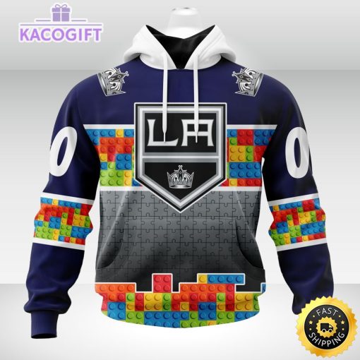 nhl los angeles kings 3d unisex hoodie autism awareness design unisex hoodie 2