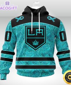 nhl los angeles kings 3d unisex hoodie special design fight ovarian cancer 2