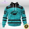 nhl minnesota wild 3d unisex hoodie special design fight ovarian cancer