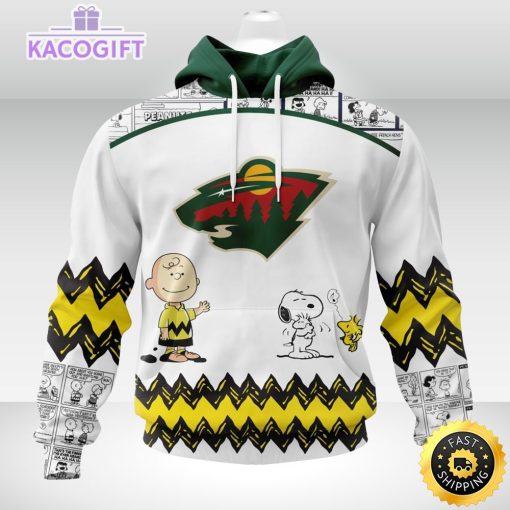 nhl minnesota wild 3d unisex hoodie special snoopy design unisex hoodie 1