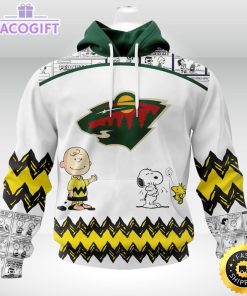 nhl minnesota wild 3d unisex hoodie special snoopy design unisex hoodie 2