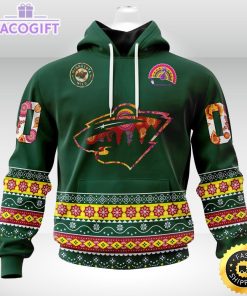 nhl minnesota wild hoodie jersey hockey for all diwali festival 3d unisex hoodie 2