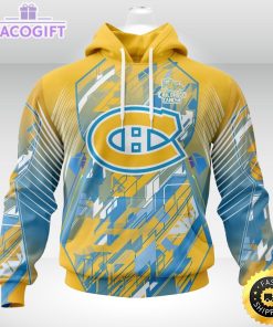 nhl montreal canadiens 3d hoodie mighty warrior fearless against childhood cancers