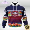 nhl montreal canadiens 3d unisex hoodie autism awareness design unisex hoodie 2