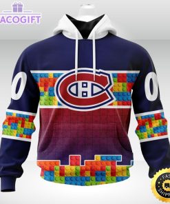 nhl montreal canadiens 3d unisex hoodie autism awareness design unisex hoodie 2