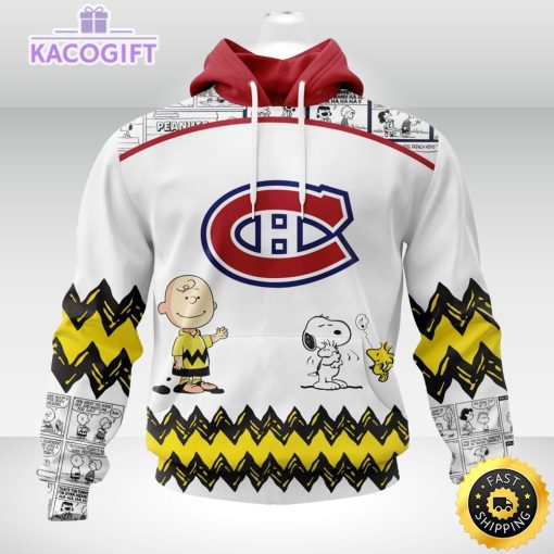 nhl montreal canadiens 3d unisex hoodie special snoopy design unisex hoodie