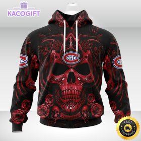 nhl montreal canadiens hoodie special design with skull art 3d unisex hoodie 2