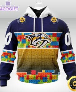 nhl nashville predators 3d unisex hoodie autism awareness design unisex hoodie 2