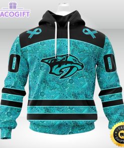 nhl nashville predators 3d unisex hoodie special design fight ovarian cancer 2