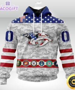 nhl nashville predators hoodie armed forces appreciation 3d unisex hoodie