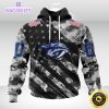 nhl nashville predators hoodie grey camo military design and usa flags on shoulder