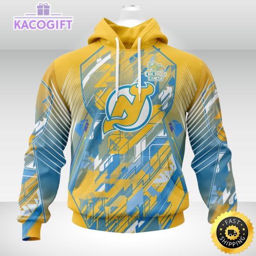 nhl new jersey devils 3d hoodie mighty warrior fearless against childhood cancers