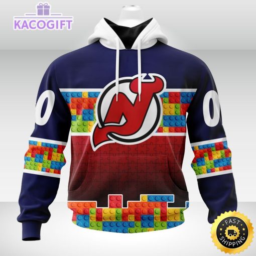 nhl new jersey devils 3d unisex hoodie autism awareness design unisex hoodie 1