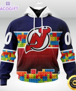 nhl new jersey devils 3d unisex hoodie autism awareness design unisex hoodie 2