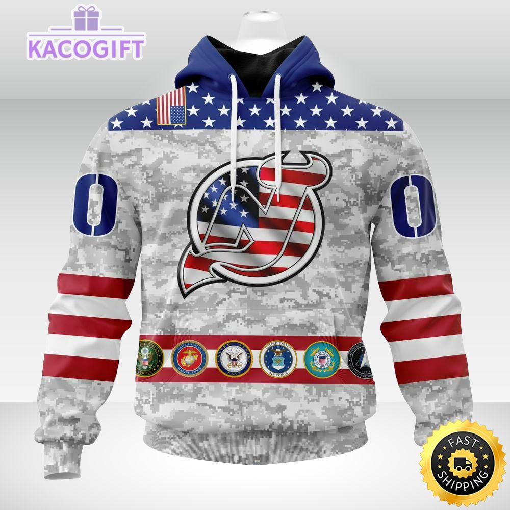NHL New Jersey Devils Armed Forces Appreciation 3D Hoodie - Personalized and Unisex