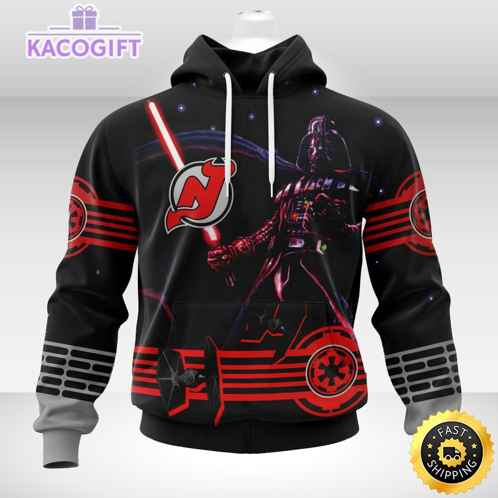 3D Unisex Hoodie - Customized NHL New Jersey Devils Darth Vader Edition Jersey