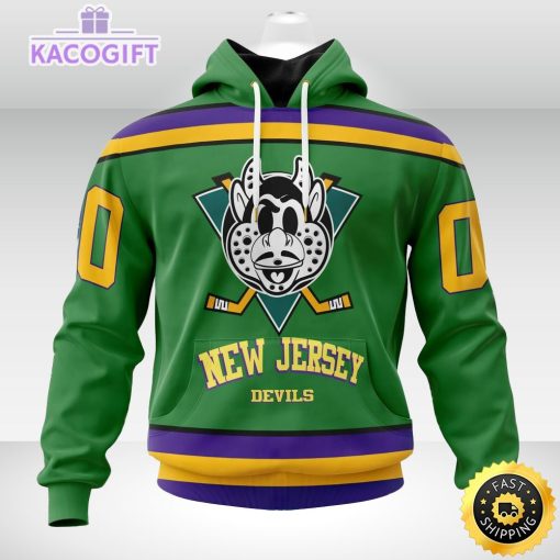 nhl new jersey devils hoodie specialized design x the mighty ducks 3d unisex hoodie 1
