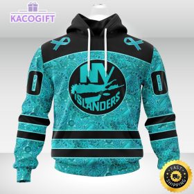 nhl new york islanders 3d unisex hoodie special design fight ovarian cancer 1