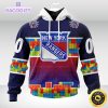 nhl new york rangers 3d unisex hoodie autism awareness design unisex hoodie 1