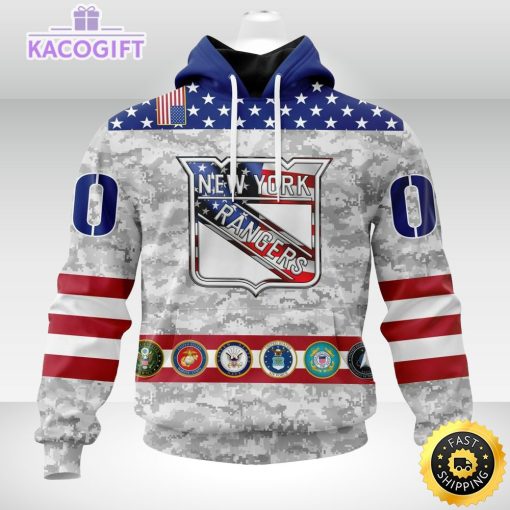 nhl new york rangers hoodie armed forces appreciation 3d unisex hoodie