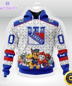 nhl new york rangers special paw patrol 3d unisex hoodie unisex hoodie 2