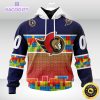 nhl ottawa senators 3d unisex hoodie autism awareness design unisex hoodie 1