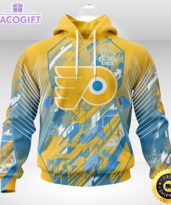 nhl philadelphia flyers 3d hoodie mighty warrior fearless against childhood cancers