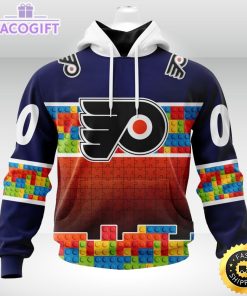 nhl philadelphia flyers 3d unisex hoodie autism awareness design unisex hoodie 1