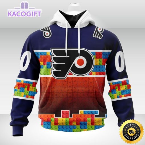 nhl philadelphia flyers 3d unisex hoodie autism awareness design unisex hoodie 1