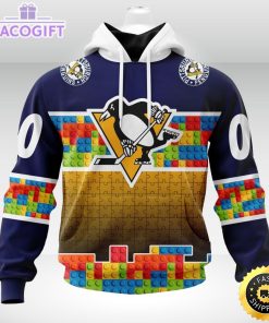 nhl pittsburgh penguins 3d unisex hoodie autism awareness design unisex hoodie 1