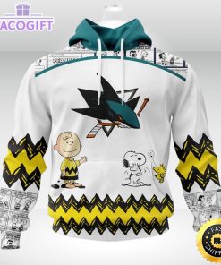 nhl san jose sharks 3d unisex hoodie special snoopy design unisex hoodie 1