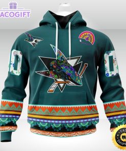 nhl san jose sharks hoodie jersey hockey for all diwali festival 3d unisex hoodie 1